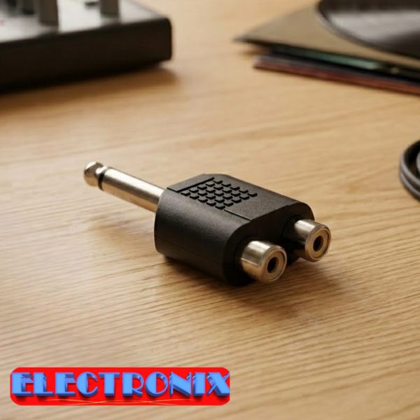 Adaptador de Y de 2 RCA Hembra a Plug 1/4” Macho Estéreo – Conversión Profesional de Audio