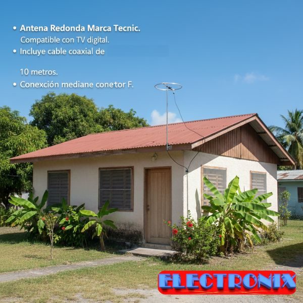 Antena Redonda HD TECNIC – Señal Digital Clara y Alcance Superior
