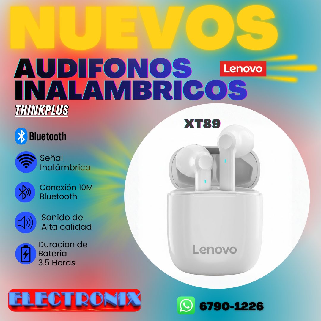 Audífonos Inalámbricos Bluetooth Lenovo ThinkPlus XT89 Recargables