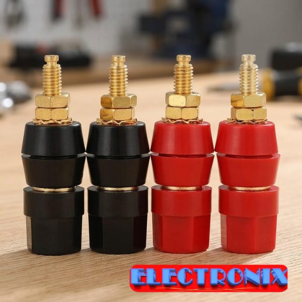 Conectores Macho a Hembra para Bocinas – Rojo y Negro