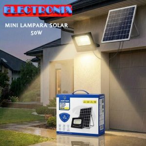 Lámpara Solar Jortan 50W IP66 con Panel Solar y Control Remoto – Iluminación Exterior Potente