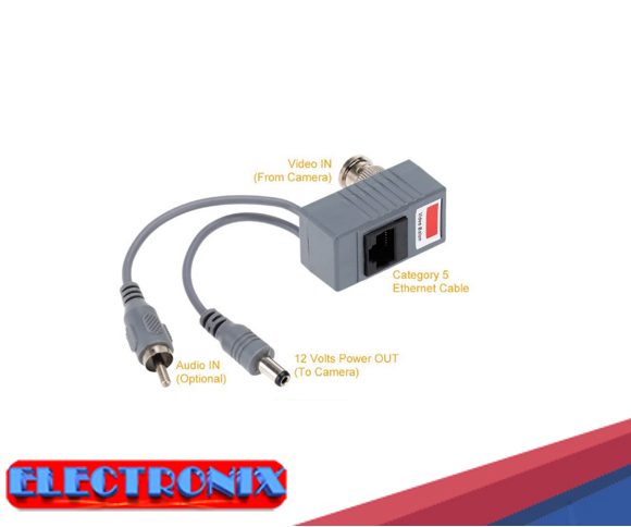 Par de Video Balun con Salida a Red para Cámaras de Seguridad