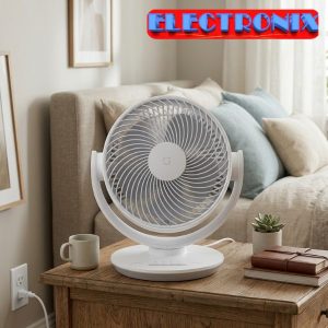 Ventilador de Mesa,de Circulación ,12V con WiFi – Potente, Silencioso y de Rotación 360° (24W)